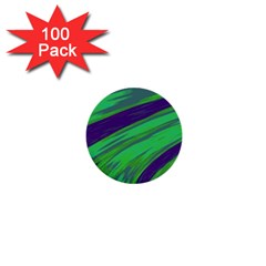 Swish Green Blue 1  Mini Buttons (100 Pack)  by BrightVibesDesign