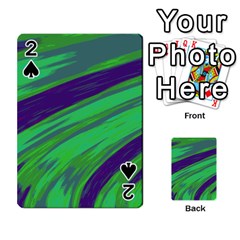 Swish Green Blue Playing Cards 54 Designs  by BrightVibesDesign