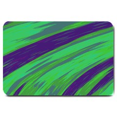 Swish Green Blue Large Doormat  by BrightVibesDesign