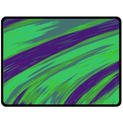 Swish Green Blue Fleece Blanket (large)  by BrightVibesDesign