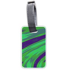 Swish Green Blue Luggage Tags (one Side)  by BrightVibesDesign