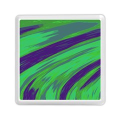 Swish Green Blue Memory Card Reader (square)  by BrightVibesDesign