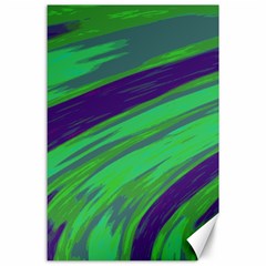 Swish Green Blue Canvas 24  X 36  by BrightVibesDesign