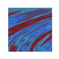 Swish Blue Red Abstract Small Satin Scarf (square) by BrightVibesDesign