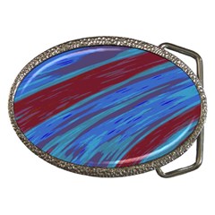 Swish Blue Red Abstract Belt Buckles by BrightVibesDesign