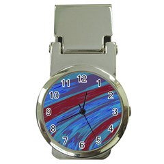 Swish Blue Red Abstract Money Clip Watches