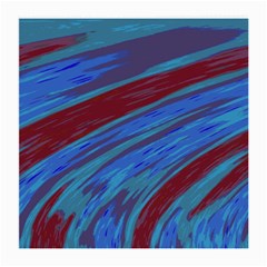 Swish Blue Red Abstract Medium Glasses Cloth by BrightVibesDesign