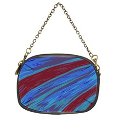 Swish Blue Red Abstract Chain Purses (two Sides)  by BrightVibesDesign