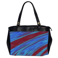 Swish Blue Red Abstract Office Handbags (2 Sides)  by BrightVibesDesign