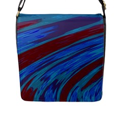 Swish Blue Red Abstract Flap Messenger Bag (l)  by BrightVibesDesign