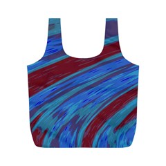 Swish Blue Red Abstract Full Print Recycle Bags (m)  by BrightVibesDesign