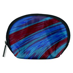 Swish Blue Red Abstract Accessory Pouches (medium)  by BrightVibesDesign