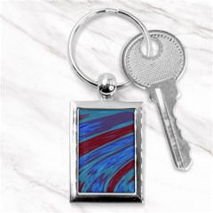 Swish Blue Red Abstract Key Chains (rectangle)  by BrightVibesDesign