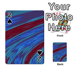 Swish Blue Red Abstract Playing Cards 54 Designs  by BrightVibesDesign