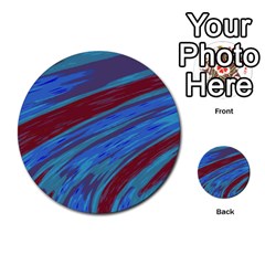 Swish Blue Red Abstract Multi-purpose Cards (round)  by BrightVibesDesign