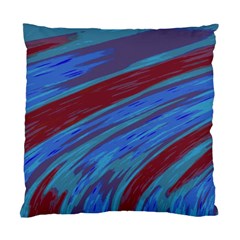 Swish Blue Red Abstract Standard Cushion Case (one Side) by BrightVibesDesign