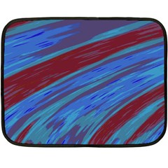 Swish Blue Red Abstract Fleece Blanket (mini) by BrightVibesDesign