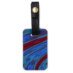 Swish Blue Red Abstract Luggage Tags (one Side)  by BrightVibesDesign