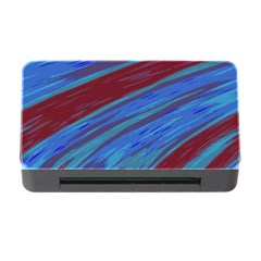 Swish Blue Red Abstract Memory Card Reader With Cf by BrightVibesDesign