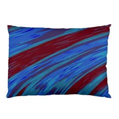 Swish Blue Red Abstract Pillow Case (two Sides) by BrightVibesDesign