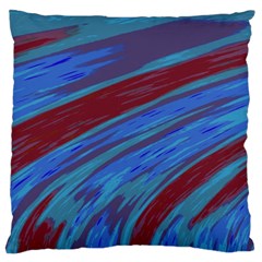 Swish Blue Red Abstract Standard Flano Cushion Case (two Sides) by BrightVibesDesign