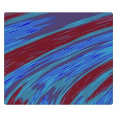 Swish Blue Red Abstract Double Sided Flano Blanket (small)  by BrightVibesDesign