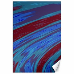 Swish Blue Red Abstract Canvas 24  X 36  by BrightVibesDesign