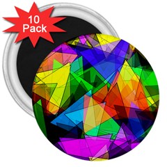 Colorful Triangles                                                                  			3  Magnet (10 Pack) by LalyLauraFLM