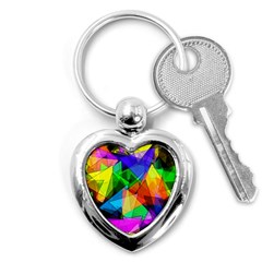 Colorful Triangles                                                                  			key Chain (heart) by LalyLauraFLM