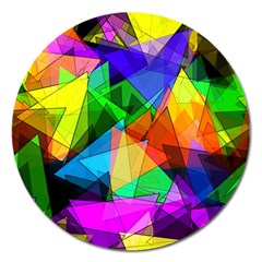 Colorful Triangles                                                                  			magnet 5  (round) by LalyLauraFLM