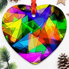 Colorful Triangles                                                                  			ornament (heart) by LalyLauraFLM