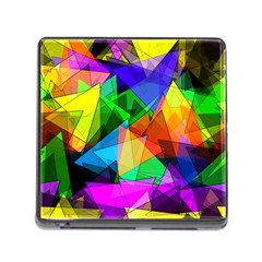 Colorful Triangles                                                                  			memory Card Reader (square) by LalyLauraFLM