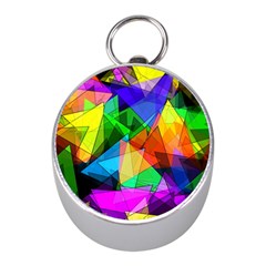 Colorful Triangles                                                                  			silver Compass (mini) by LalyLauraFLM