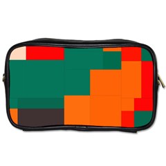 Rectangles And Squares  In Retro Colors                                                                   Toiletries Bag (two Sides) by LalyLauraFLM