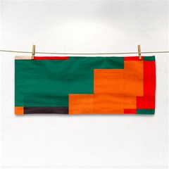 Rectangles And Squares  In Retro Colors                                                                   			hand Towel by LalyLauraFLM