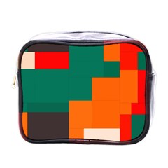 Rectangles And Squares  In Retro Colors                                                                   			mini Toiletries Bag (one Side) by LalyLauraFLM