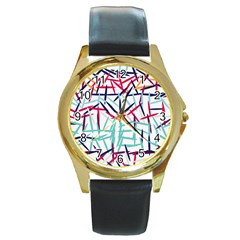 Strokes                                                                    			round Gold Metal Watch by LalyLauraFLM