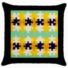 Puzzle Pieces                                                                     			throw Pillow Case (black) by LalyLauraFLM