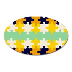 Puzzle Pieces                                                                     			magnet (oval) by LalyLauraFLM