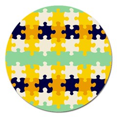 Puzzle Pieces                                                                     			magnet 5  (round) by LalyLauraFLM