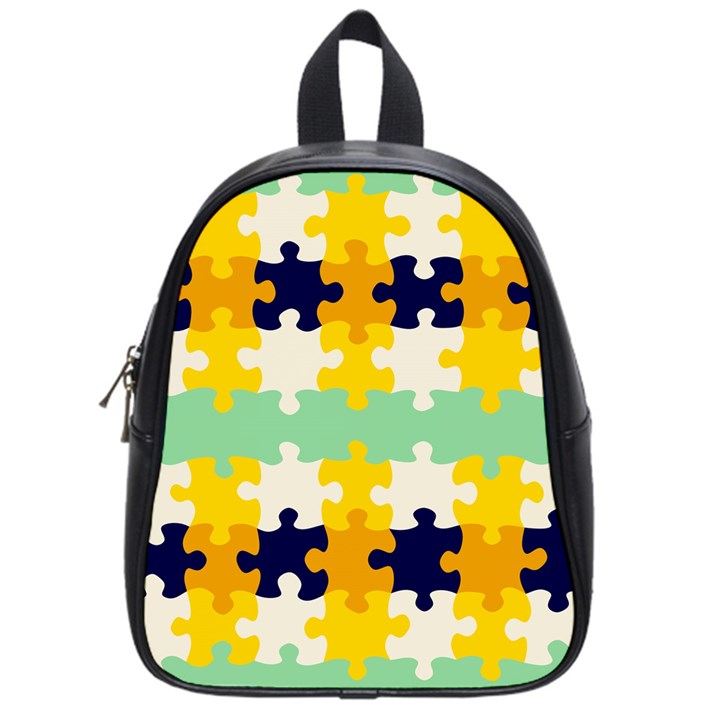 Puzzle pieces                                                                     			School Bag (Small)