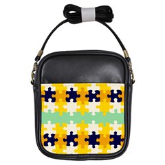 Puzzle Pieces                                                                     			girls Sling Bag by LalyLauraFLM