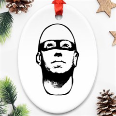 Baldhead Hero Comic Illustration Ornament (oval) 