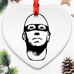 Baldhead Hero Comic Illustration Ornament (heart) 