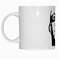 Baldhead Hero Comic Illustration White Mugs by dflcprints