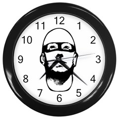 Baldhead Hero Comic Illustration Wall Clocks (black) by dflcprints