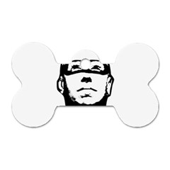 Baldhead Hero Comic Illustration Dog Tag Bone (two Sides) by dflcprints