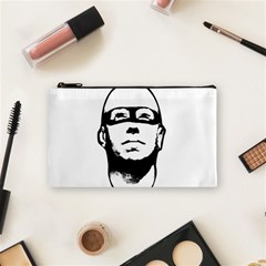 Baldhead Hero Comic Illustration Cosmetic Bag (small)  by dflcprints