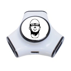 Baldhead Hero Comic Illustration 3-port Usb Hub by dflcprints