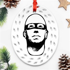 Baldhead Hero Comic Illustration Oval Filigree Ornament (2-side)  by dflcprints